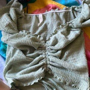 Green girls crop top